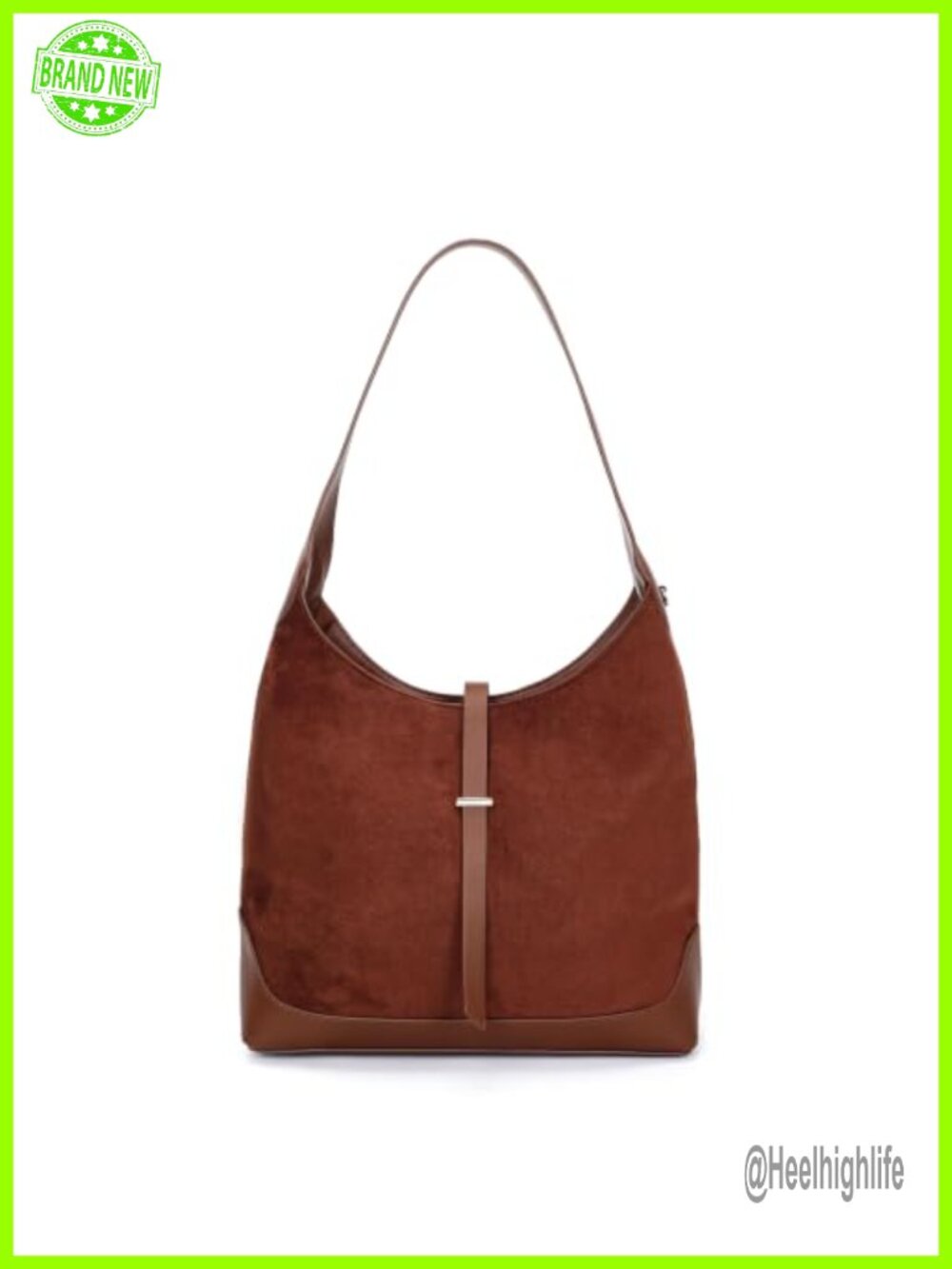 Faux Suede Slouchy Hobo Shoulder Bag Tote Top Zip Women